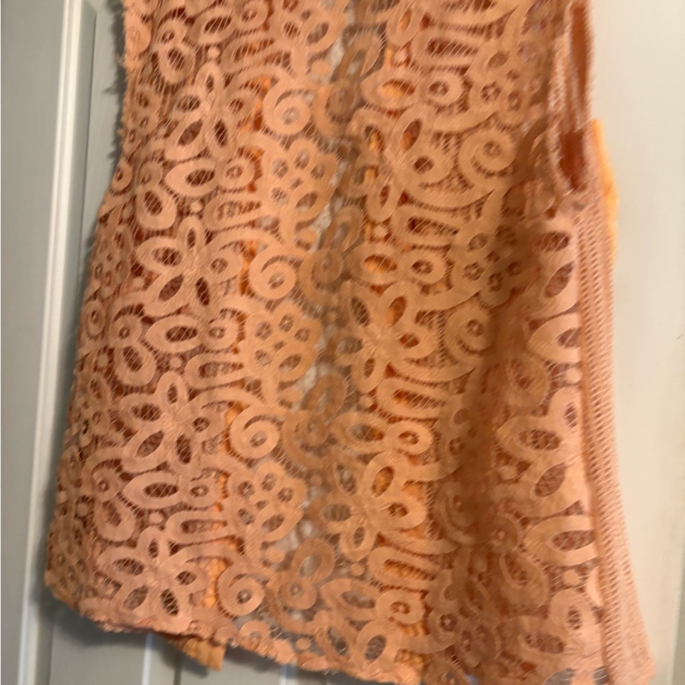 POL Peach Crochet Lace Button-Front Vest - Picture 11 of 11